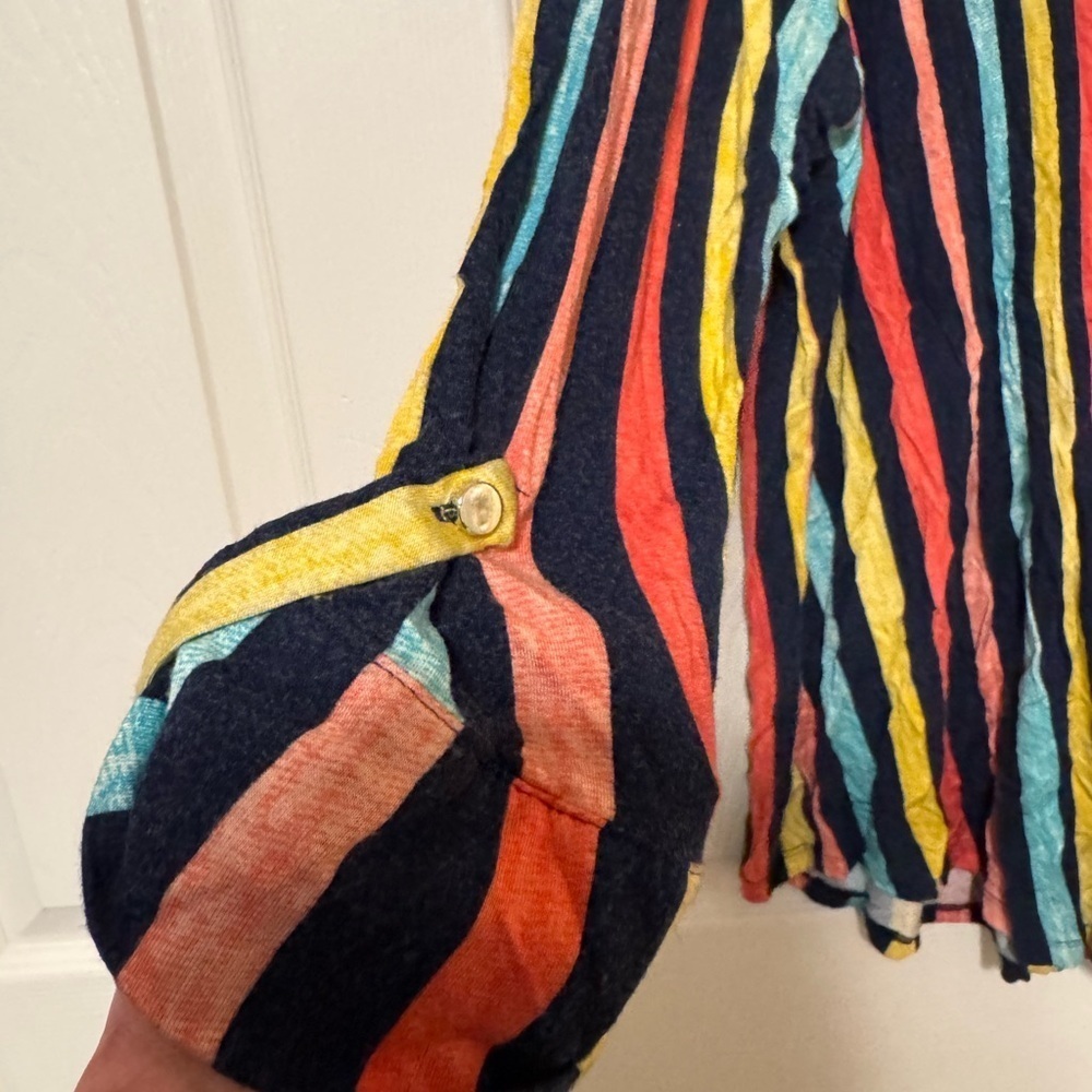 Kim Rogers Women's Colorful Striped Blouse - Picture 2 of 4